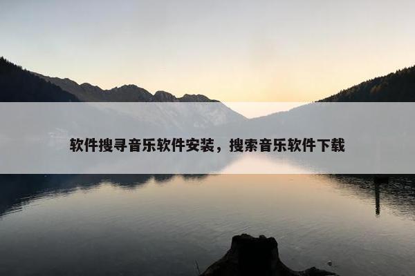 软件搜寻音乐软件安装，搜索音乐软件下载