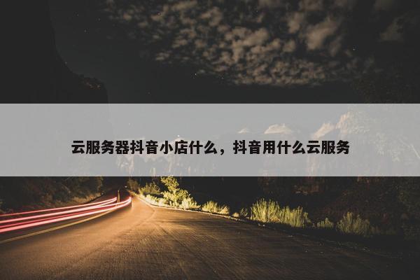 云服务器抖音小店什么，抖音用什么云服务
