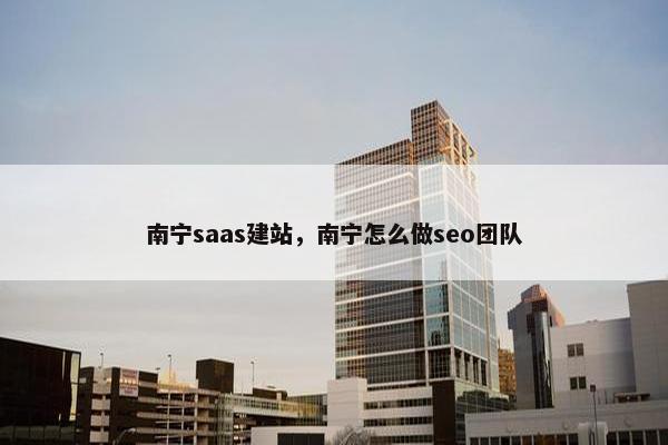 南宁saas建站，南宁怎么做seo团队
