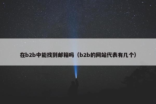 在b2b中能找到邮箱吗（b2b的网站代表有几个）