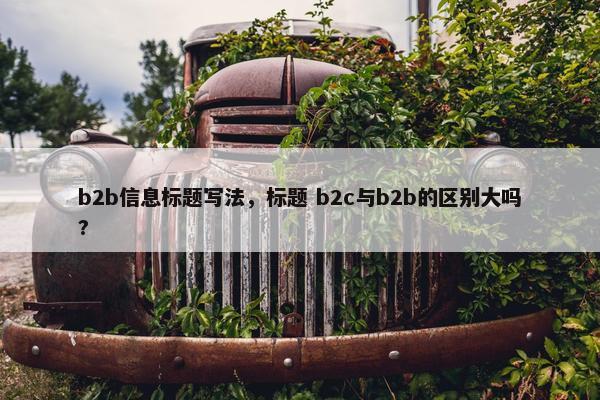b2b信息标题写法，标题 b2c与b2b的区别大吗?