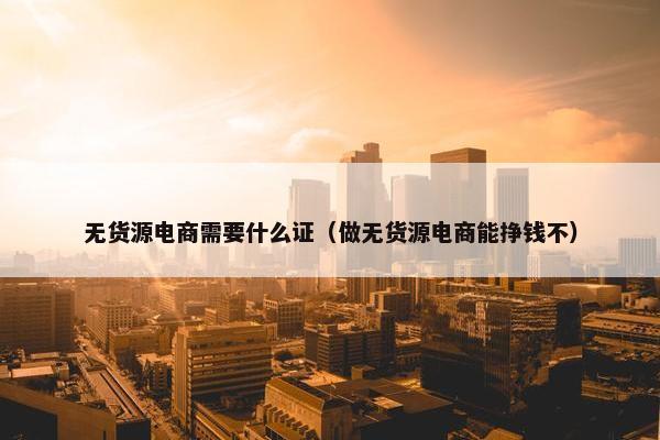 无货源电商需要什么证（做无货源电商能挣钱不）