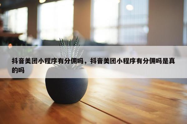 抖音美团小程序有分佣吗，抖音美团小程序有分佣吗是真的吗