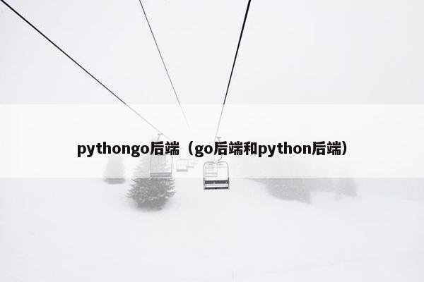 pythongo后端（go后端和python后端）