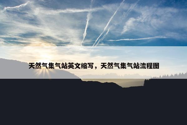 天然气集气站英文缩写，天然气集气站流程图