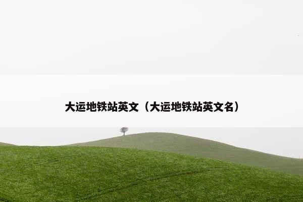 大运地铁站英文（大运地铁站英文名）