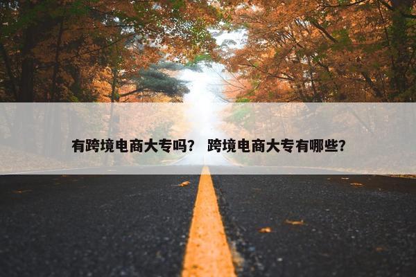 有跨境电商大专吗？ 跨境电商大专有哪些？