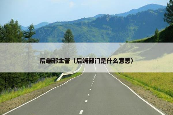 后端部主管（后端部门是什么意思）