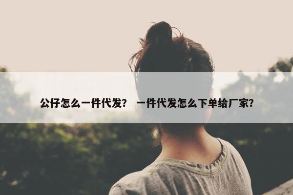 公仔怎么一件代发？ 一件代发怎么下单给厂家？