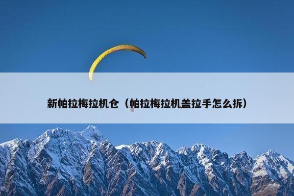新帕拉梅拉机仓（帕拉梅拉机盖拉手怎么拆）