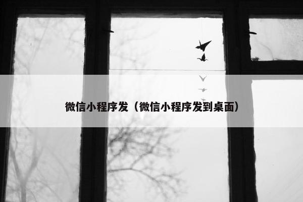 微信小程序发（微信小程序发到桌面）