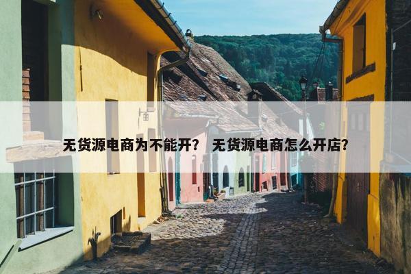 无货源电商为不能开？ 无货源电商怎么开店？