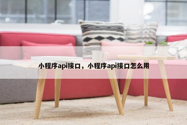 小程序api接口，小程序api接口怎么用