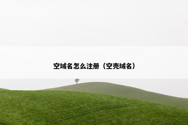 空域名怎么注册（空壳域名）