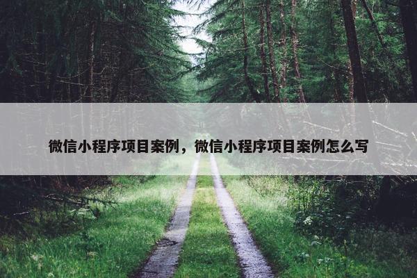 微信小程序项目案例，微信小程序项目案例怎么写