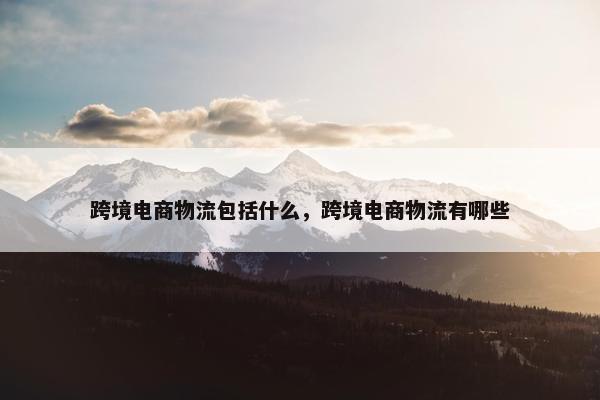 跨境电商物流包括什么，跨境电商物流有哪些