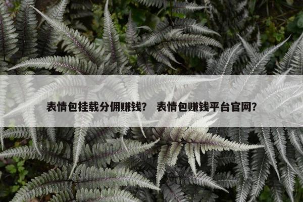 表情包挂载分佣赚钱？ 表情包赚钱平台官网？