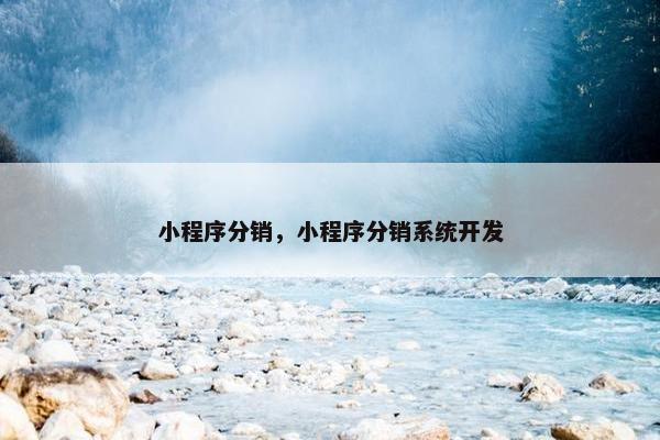 小程序分销，小程序分销系统开发