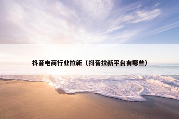 抖音电商行业拉新（抖音拉新平台有哪些）