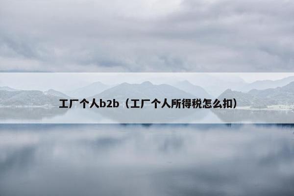 工厂个人b2b（工厂个人所得税怎么扣）