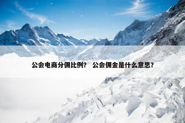 公会电商分佣比例？ 公会佣金是什么意思？
