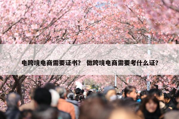 电跨境电商需要证书？ 做跨境电商需要考什么证？