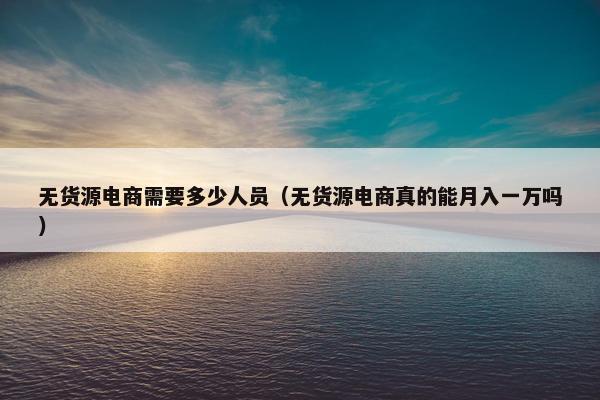 无货源电商需要多少人员（无货源电商真的能月入一万吗）