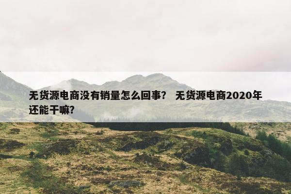无货源电商没有销量怎么回事？ 无货源电商2020年还能干嘛？