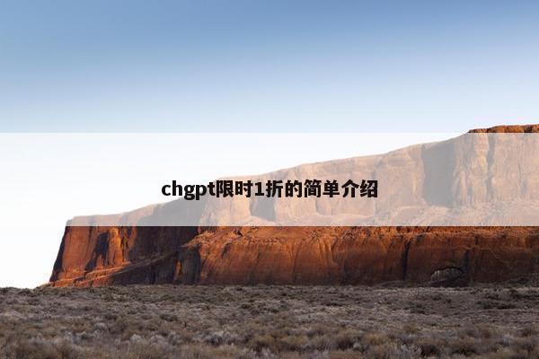 chgpt限时1折的简单介绍