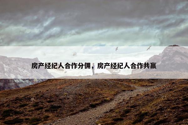房产经纪人合作分佣，房产经纪人合作共赢