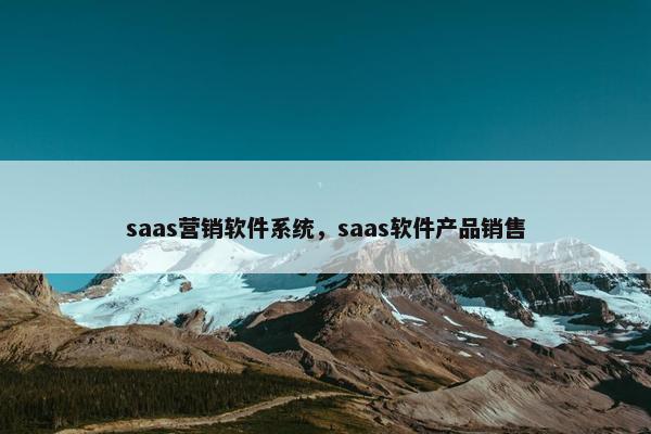 saas营销软件系统，saas软件产品销售
