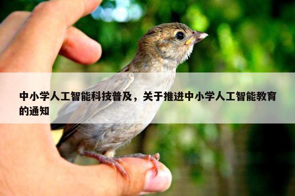 中小学人工智能科技普及，关于推进中小学人工智能教育的通知