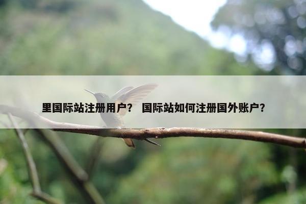 里国际站注册用户？ 国际站如何注册国外账户？