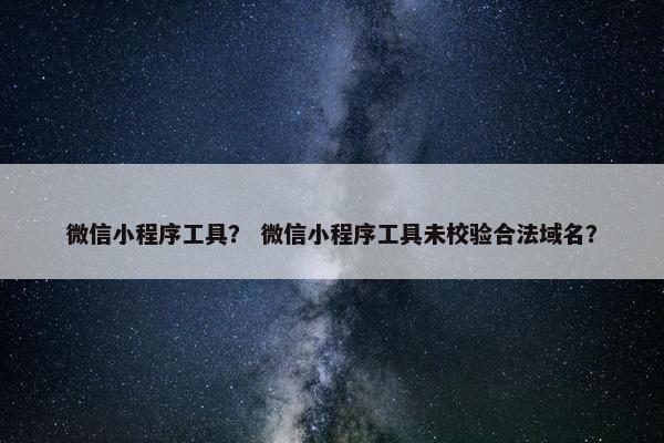 微信小程序工具？ 微信小程序工具未校验合法域名？