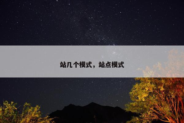 站几个模式，站点模式