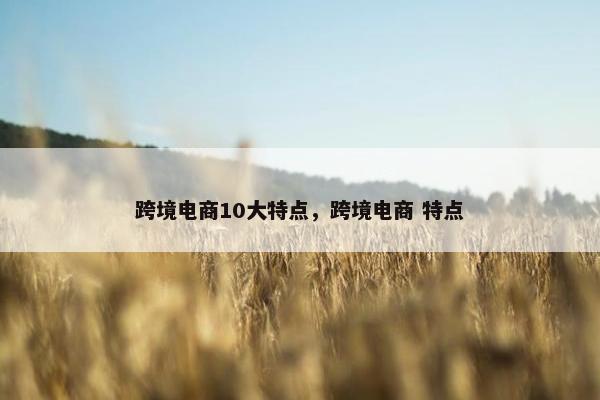 跨境电商10大特点，跨境电商 特点