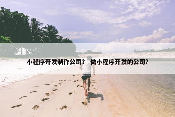小程序开发制作公司？ 做小程序开发的公司？