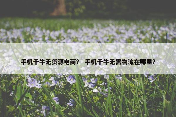 手机千牛无货源电商？ 手机千牛无需物流在哪里？