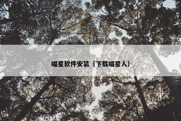 喵星软件安装（下载喵星人）