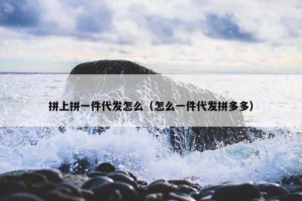 拼上拼一件代发怎么（怎么一件代发拼多多）