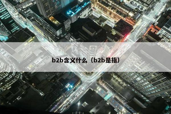 b2b含义什么（b2b是指）