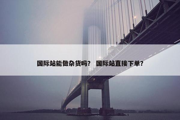 国际站能做杂货吗？ 国际站直接下单？