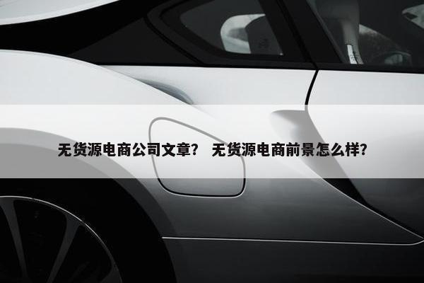 无货源电商公司文章？ 无货源电商前景怎么样？