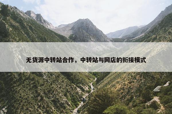 无货源中转站合作，中转站与网店的衔接模式