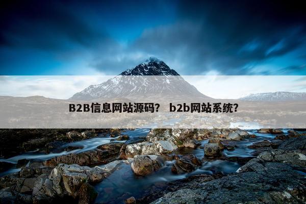 B2B信息网站源码？ b2b网站系统？