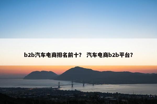 b2b汽车电商排名前十？ 汽车电商b2b平台？