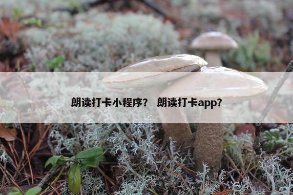 朗读打卡小程序？ 朗读打卡app？