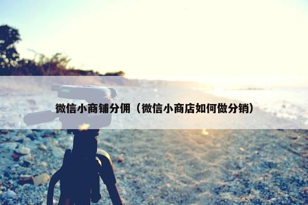 微信小商铺分佣（微信小商店如何做分销）