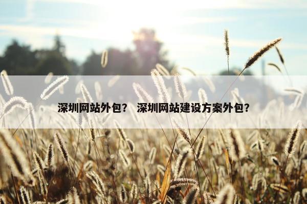 深圳网站外包？ 深圳网站建设方案外包？