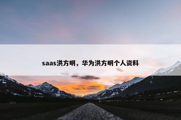 saas洪方明，华为洪方明个人资料